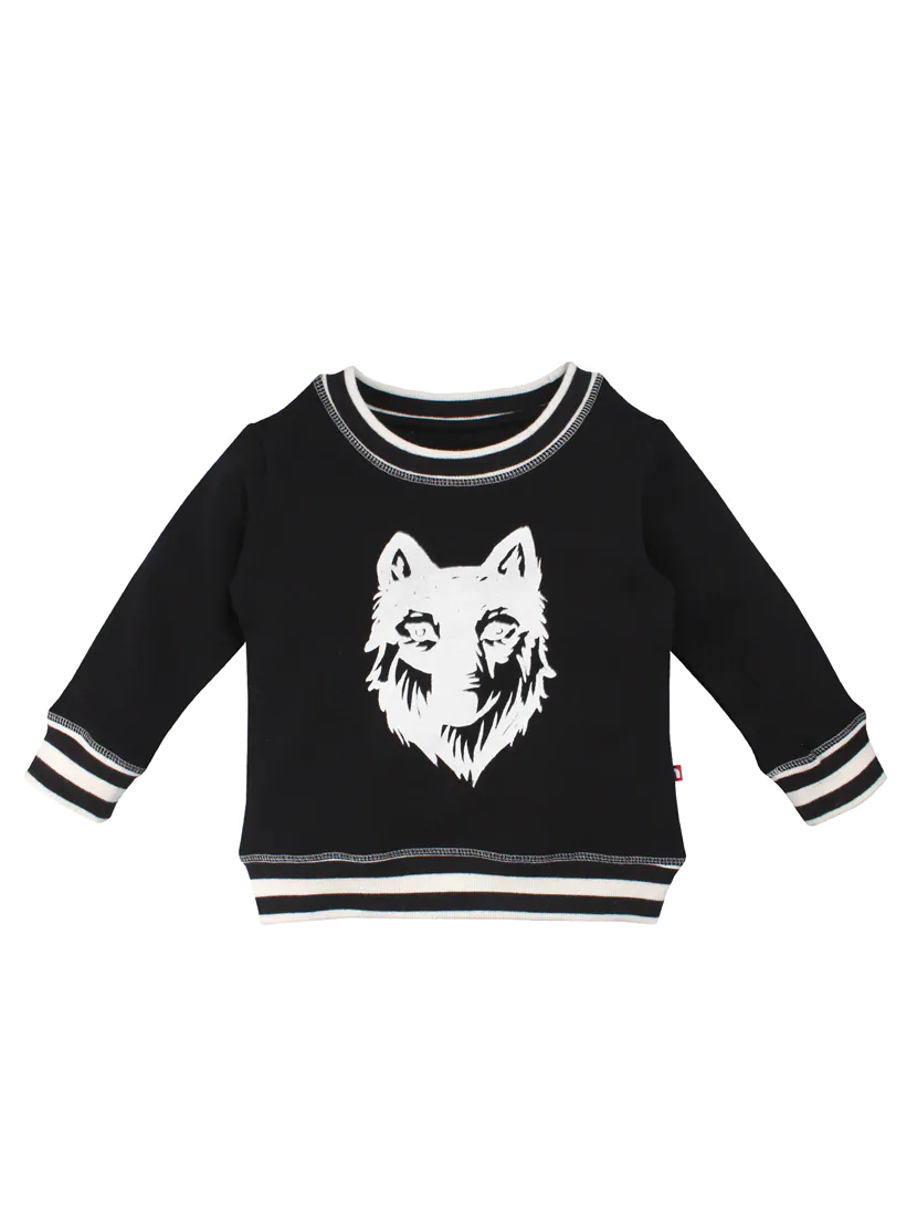 Kids Black Cotton Sweatshirt