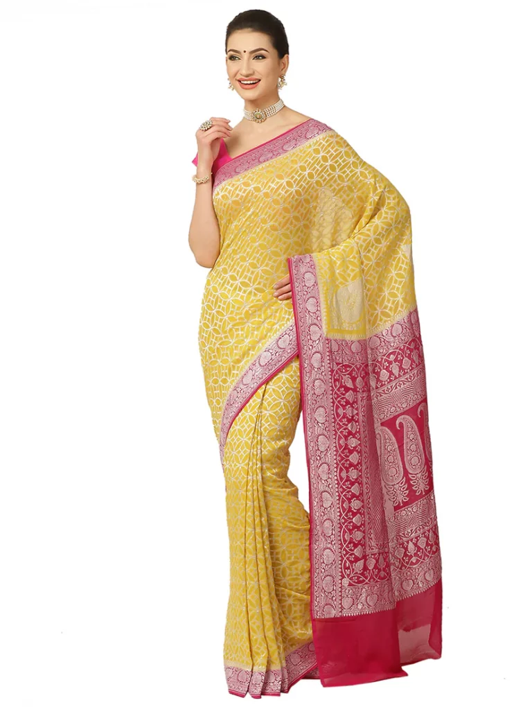 Zari Work Banarasi Saree With Blouse