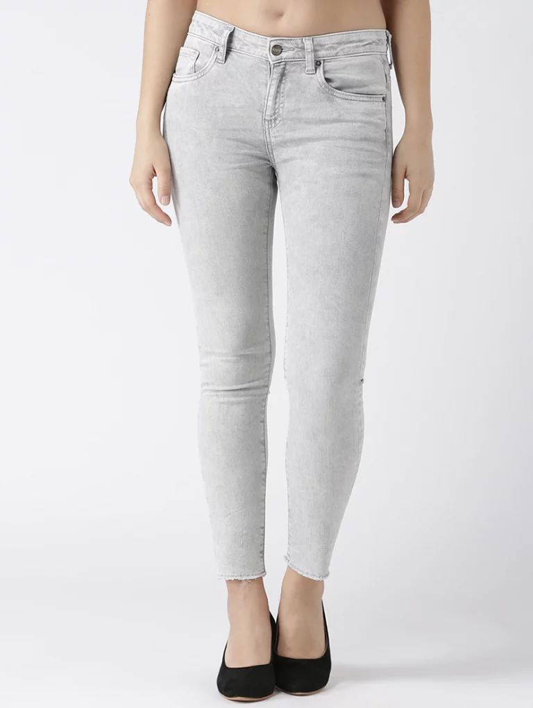 Skinny Fit Frayed Hem Jeans