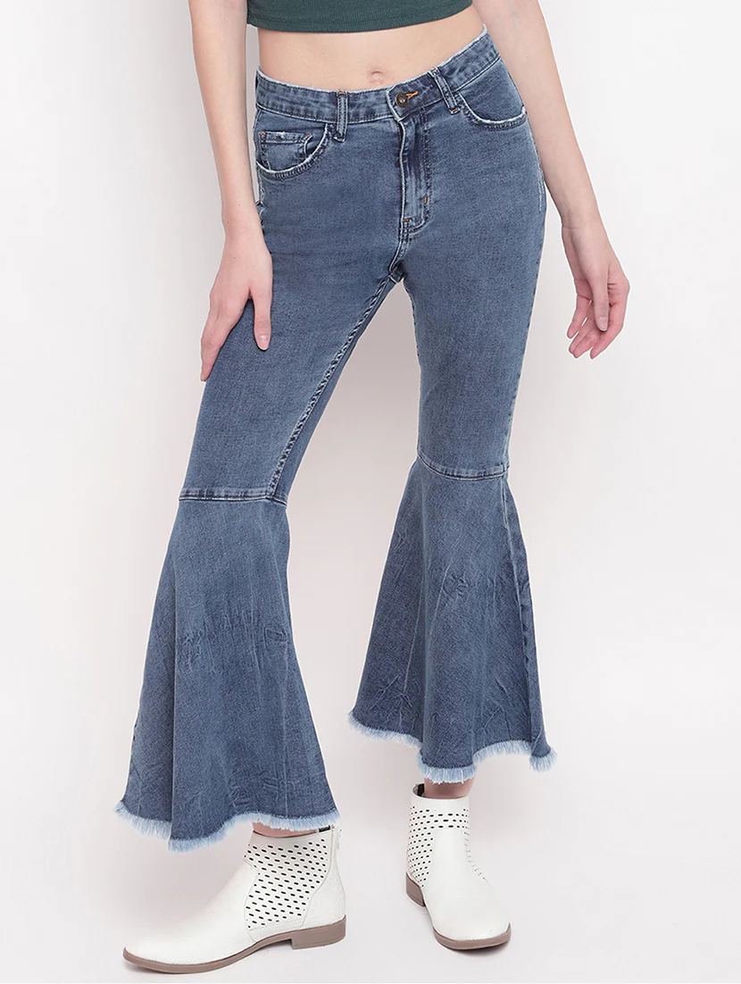 Frayed Hem Bootcut Jeans